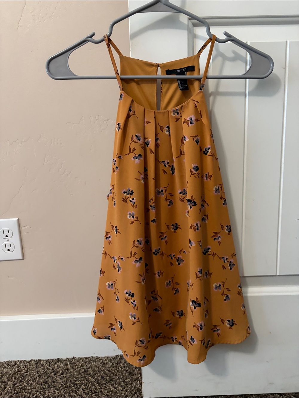 Forever 21 Mustard Yellow Floral Dress